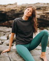 Polera Básica Mangas Algodón Pima - Negra
