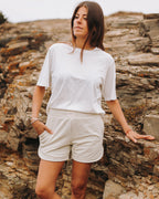 Polera Básica Mangas Algodón Pima - Blanca