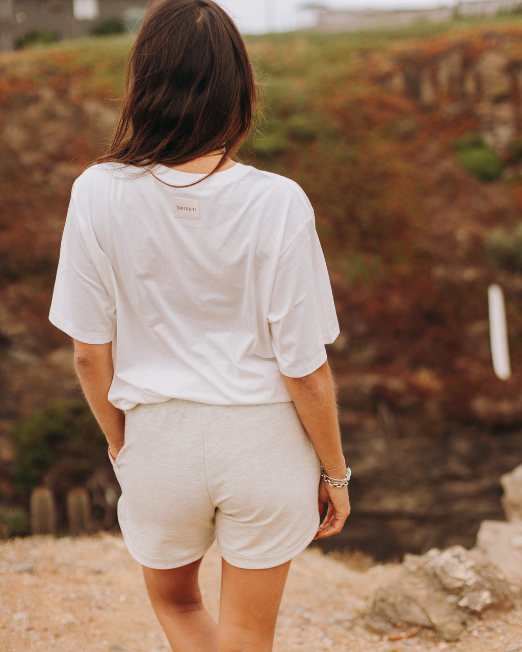Polera Básica Mangas Algodón Pima - Blanca