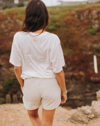 Polera Básica Mangas Algodón Pima - Blanca
