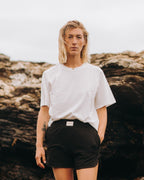 Polera Básica Mangas Algodón Pima - Blanca