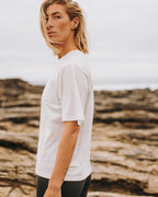 Polera Básica Mangas Algodón Pima - Blanca