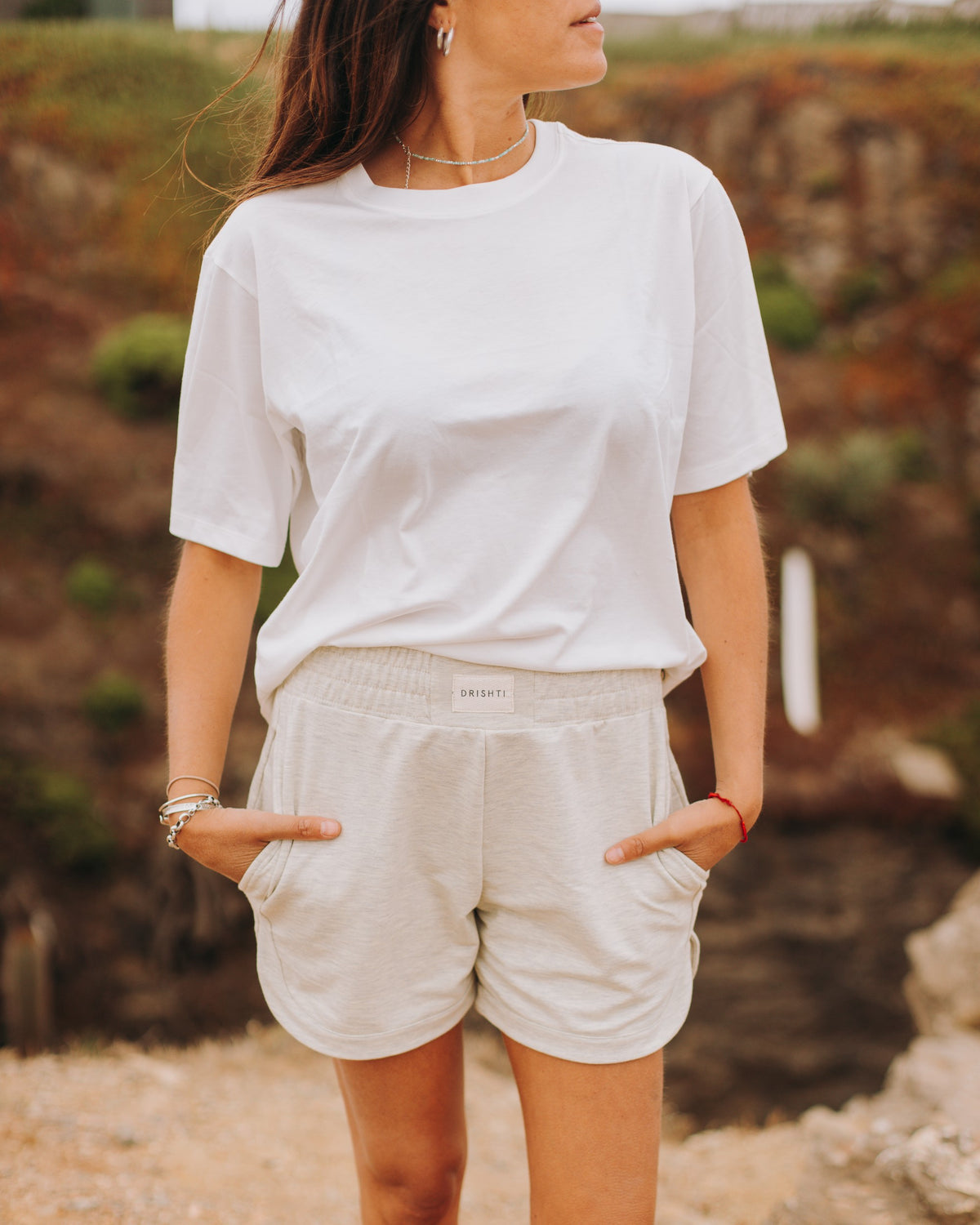 Polera Básica Mangas Algodón Pima - Blanca