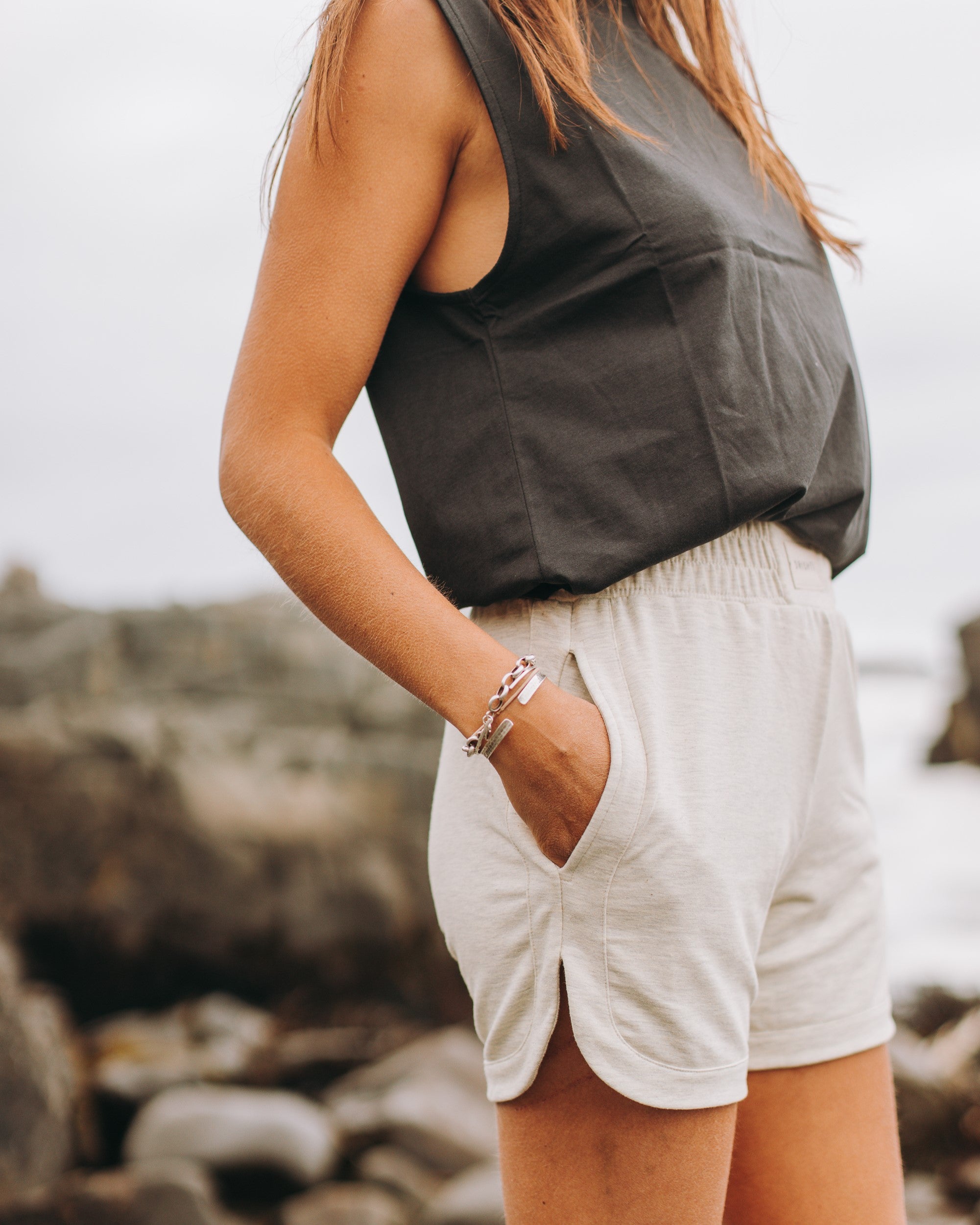 Short Bolsillos Algodón - Gris Melange